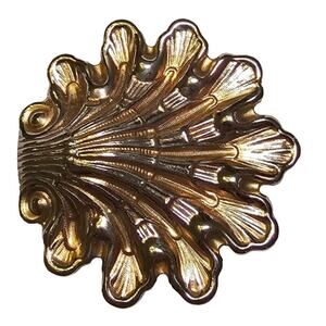 Vintage unsigned clam shell belt buckle gold